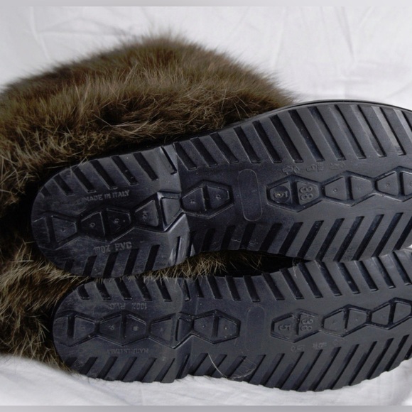 Marni real genuine fur rubber Wellington boots size 8 - Picture 8 of 9